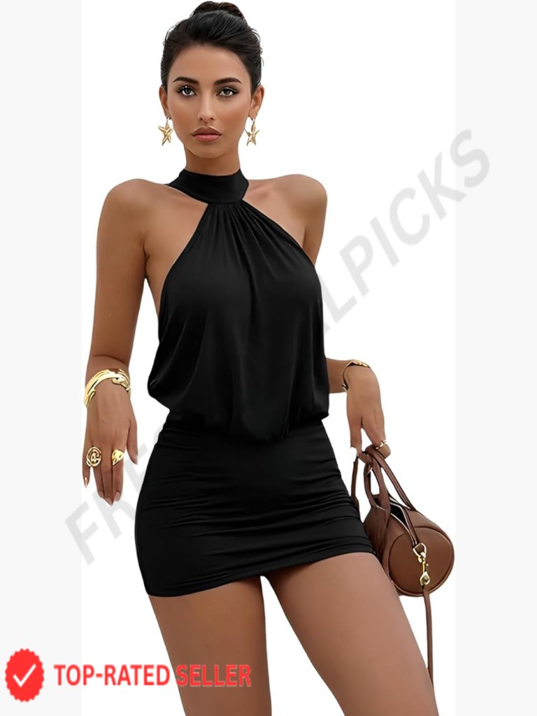 Sexy Halter Bodycon Backless Mini Dress Clubwear Cocktail Gown Sleeveless
